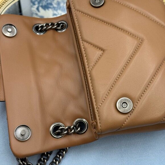 🆕 KURT GEIGER LONDON 🧿 NWOT Leather Mini Kensington Bag, Camel - Picture 10 of 16